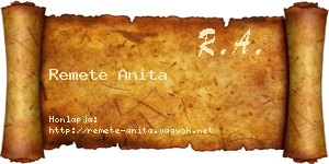 Remete Anita névjegykártya